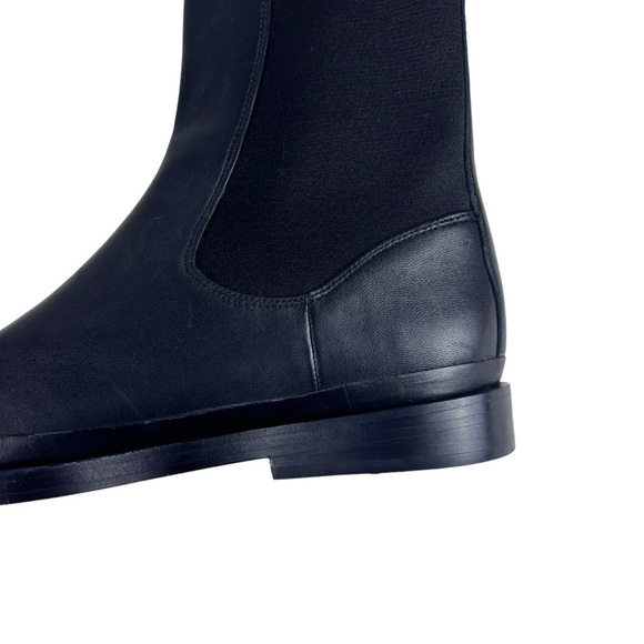 VINCE CECYL BLACK LEATHER PULL ON ANKLE CLASSIC CHELSEA BOOTS - Picture 14 of 15